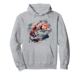 lucky Japanese koi fish carp lover Asian goldfish art Pullover Hoodie