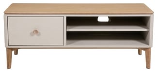 Clearance - Vida Living Marlow Cashmere Oak Medium TV Unit, 120cm L with Storage for Television Upto 55inch to 59inch Plasma - FSS14729