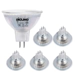 DiCUNO GU5.3 MR16 5W LED Bulb, GU 5.3 Non-Dimmable Spotlight, 50W Halogen Equivalent, 500LM, Warm White 2700K, AC/DC 12V, 120° Beam Angle, 6 Packs