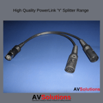 B&O | 'Y' Adaptor/Splitter for Bang & Olufsen BeoLab PowerLink Mk2 (Black) 2 M