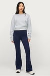 Gina Tricot - Byxor Soft Touch Folded Flare Trousers - Blå