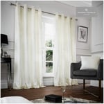 Fully Lined Crushed Velvet Curtains, Thermal Insulated Eyelet Ring Top Soft 2 Window Panels, 90" x 90", Champagne