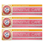 3 Pack Arm and Hammer Sensitive Care Toothpaste 125g 