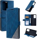 Coque Cuir Pour Samsung Galaxy Note 20 Ultra,Coque Pour Samsung Sm-N986b/Ds Galaxy Note 20 Ultra 5g/Sm-N986f Sm-N986b Sm-N985f/Ds Sm-N985 Coque Housse Etui Cover Blue