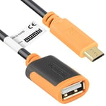mumbi 20 cm Dual Color Câble Adaptateur hôte OTG Micro USB mâle vers USB Femelle