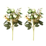 2 bunches Small Rose Artificial Flowers,Realistic artificial flowers,Artificial flowers in vases for interior decoration artificial flowers, Artificial flowers for family cafe wedding
