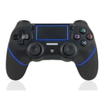 SZDL PS4 wireless game controller, Bluetooth controller, vibration somatosensory, microphone/stereo headset game controller,black blue