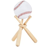 1set Baseball Golf Tennis Ball Display Stand Souvenir Wood One Size