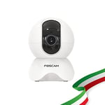 Foscam X3 Caméra IP motorisée d'intérieur WiFi 3 MP avec Audio intégré Compatible avec Alexa et Google Home Couleur Blanche