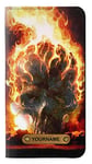 Hell Fire Skull PU Leather Flip Case Cover For iPhone 11 Pro Max PU Leather Flip Case Cover For iPhone 11 Pro Max with Personalized Your Name on Leather Tag