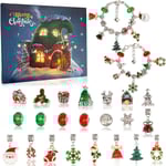 Juladventkalender Armband 2024 för flickor 24 dagar Jul Nedräkning Kalender DIY Smycken Tillverkning Kit Present 22 Berlocker Pärlor 2 Armband för Barn
