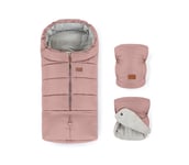 PETITE&MARS - SETTI Vauvan jalkapeite 3in1 JIBOT + käsisuojat rattaille JASIE pinkki