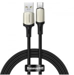 Baseus Cafule Cable Nylon Flätad USB - USB Type C-kabel VOOC Quick Charge 3.0 5 A 1 m - Svart (CATKLF-VA01)