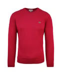 Lacoste Logo Mens Pink Sweater Wool - Size Small