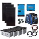 SKANBATT / VICTRON Kraftpakke 230V 3000VA - 1230W (3x410W) Solceller - Med AGM Batterier og HYUNDAI Aggregat 3900W