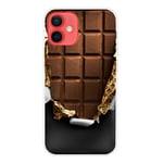 iPhone 13 mini - Gummiskal Tryckt design Choklad