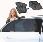 4 Pack Car Side Window Sun Shade, Car Sun Shade Blocking Car Mosquito Net for Baby - Car Side Rear Sun Shade with UV Rays Protection, 2 Pack for Front Window And 2 Pack for Back