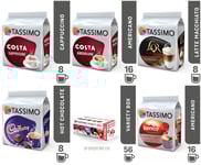 ☕ TASSIMO T Discs Pods Coffee Latte Cappuccino Americano Cadbury Variety Box 56☕