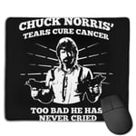 Chuck Norris Tears Cure Cancer Customized Designs Non-Slip Rubber Base Gaming Mouse Pads for Mac,22cm×18cm， Pc, Computers. Ideal for Working Or Game