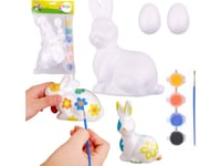 Styrofoam Prydnadsmålning Set Hare 2 Ägg Färger Lean Toys