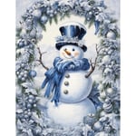 Snögubbe Diamantmålning Kit för Vuxna & Barn Nybörjare, Jul Diamantmålning för Full Rund Borr, DIY Måla med Diamantpunkter 12 * 16 tum