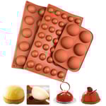 Silikonform / Isform / Chokladform - Halvklot Brown 15 hål