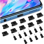 10 par USB-laddningsport dammskydd plugg set USB typ C A
