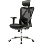 Jamais utilisé] Chaise de bureau sihoo Chaise de bureau, ergonomique, soutien lombaire réglable, charge max. 150kg sans repose-pieds noir - black