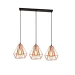 Modern Copper Rose Gold Chandeliers Iron Cage Lampshade Pendant Lights Lamp Height Adjustable Ceiling Lights Lamp E27