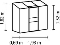 Växthus ida 1300 alu poly 1,3 m² vitavia