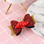 1pc Glitter Bow Sparkly Hair Clip For Girls Hairpin Barrettes Ha White D