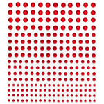 Rhinestone stickers röd – totalt 496 röda pärlstickers. Ø3, 4, 5, 6 mm