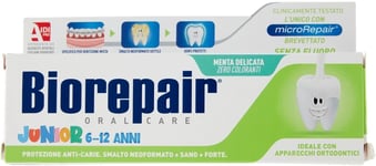 Biorepair Junior Oral Care Toothpaste, Fluoride Free with Mint Extract, 75 ml