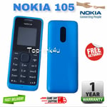 New Nokia 105 SIM Free Unlocked Mobile Phone Cheap Basic BLUE-1 YEAR WARRANTY