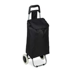 Relaxdays 10027828_46 Chariot de courses pliable sac amovible 28 L,caddie pour achats roulettes HlP 92,5x 42 x 28 cm,noir, 1