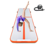 HE TUI Air Track Tumbling Mat Floor Inflatable Gym Yoga Mat Pad PVC Gymnastic 300x100x10CM Air Track Mat Gymnastics Tumbling Mat with Electric Pump for Training Cheerleading,Orange