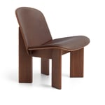 HAY - Chisel Lounge Chair - Water-based lacquered walnut Front upholstery, Sense Dark Brown Leather