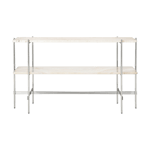 Gubi TS Console avlastningsbord 120 x 30 x 72 cm Neutral white travertine-stål