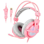 SADES A6 Gaming Headset Pink