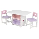 KidKraft ® Bord og stol sett hjerter hvit / rosa