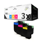 3x Pro Toner XXL Replaces Lexmark 80C2SC0 80C2SM0 80C2SY0 802SC 802SM 802SY