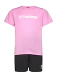 Hmlplag Shorts Set Sport Sets With Short-sleeved T-shirt Pink Hummel