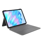 Logitech Combo Touch iPad Air 11 Pouces (M2), iPad Air (4e & 5e gen - 2020, 2022, 2024) Keyboard Case - Clavier détachable rétro-éclairé avec Kickstand - Gris, AZERTY Layout