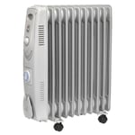 Sealey Oil Filled Radiator 2500W/230V 11 Element with Timer Thermostatic