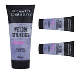 Alberto Balsam Wet Look Styling Gel For Hair 200ml x 3