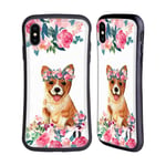 Official Monika Strigel Corgi Lace Flower Friends 2 Hybrid Case Compatible for Apple iPhone XS Max
