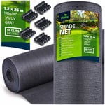 Skuggnät 1,2x25m 110g/m2 + 50 klämmor grå