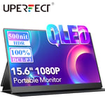 Moniteur portable QLED 15,6 pouces 1080P Full HD HDMI USB C deuxième écran avec étui de support