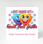 Personalised Happy Valentines Day card, Love card for Valentine's day