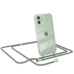Eazy Case for Apple iPhone 12 Mini with Band Phone Chain Silicone Cover Green